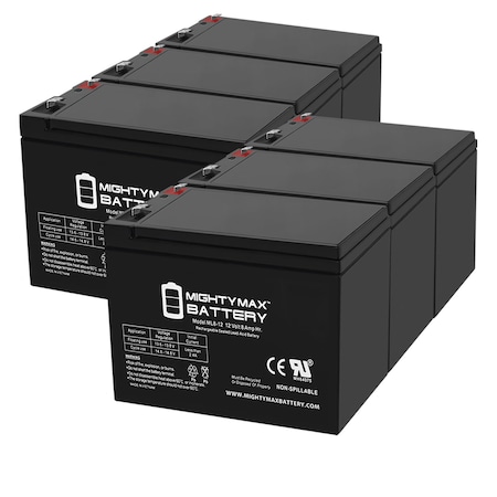12V 8Ah SLA Battery Replacement For Power Sonic PSH1280FR - 6 Pack